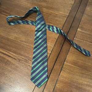 Striped Blue and Green Tie